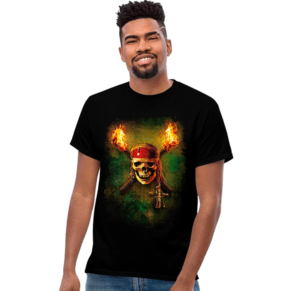 Playera Piratas Del Caribe Craneo Logo Películas Playeras Beloma