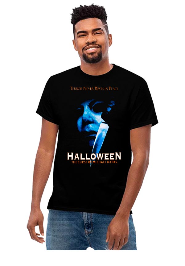 Playeras Halloween "Terror Never Rest In Peace" Peliculas Terror Playeras Beloma