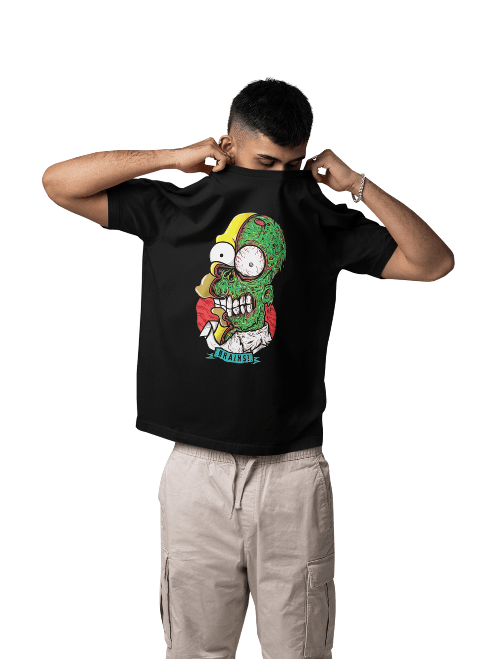 Playera Hombre Algodón Los Simpson Homero Zombie Caricaturas Beloma