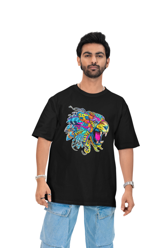 Playera Hombre Algodón Jaguar Arte Huichol Beloma