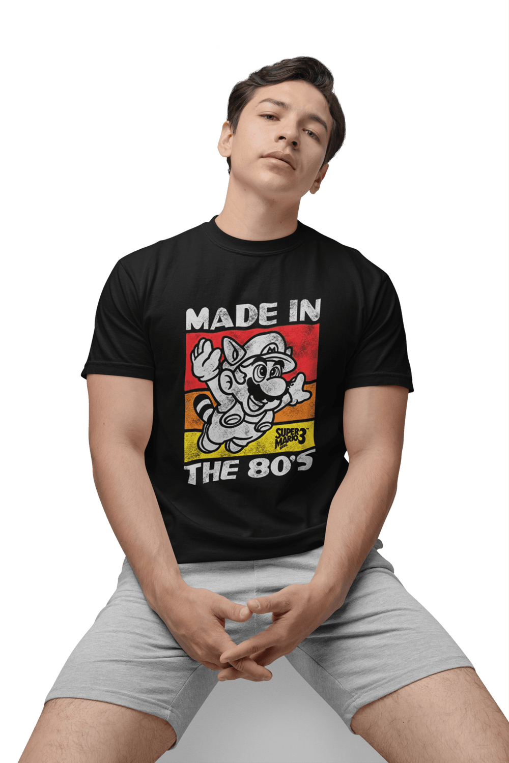 Playera Hombre Algodón Super Mario Bros 3 Mario Tanuki Videojuegos Beloma