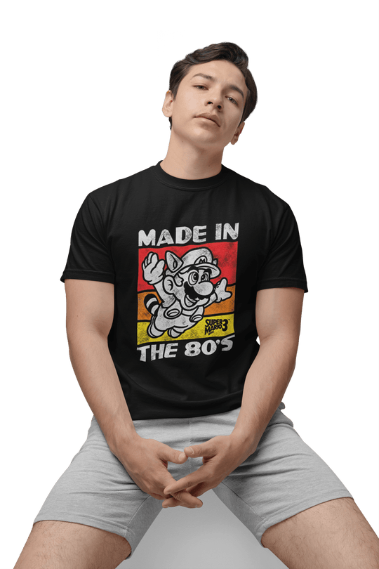 Playera Hombre Algodón Super Mario Bros 3 Mario Tanuki Videojuegos Beloma