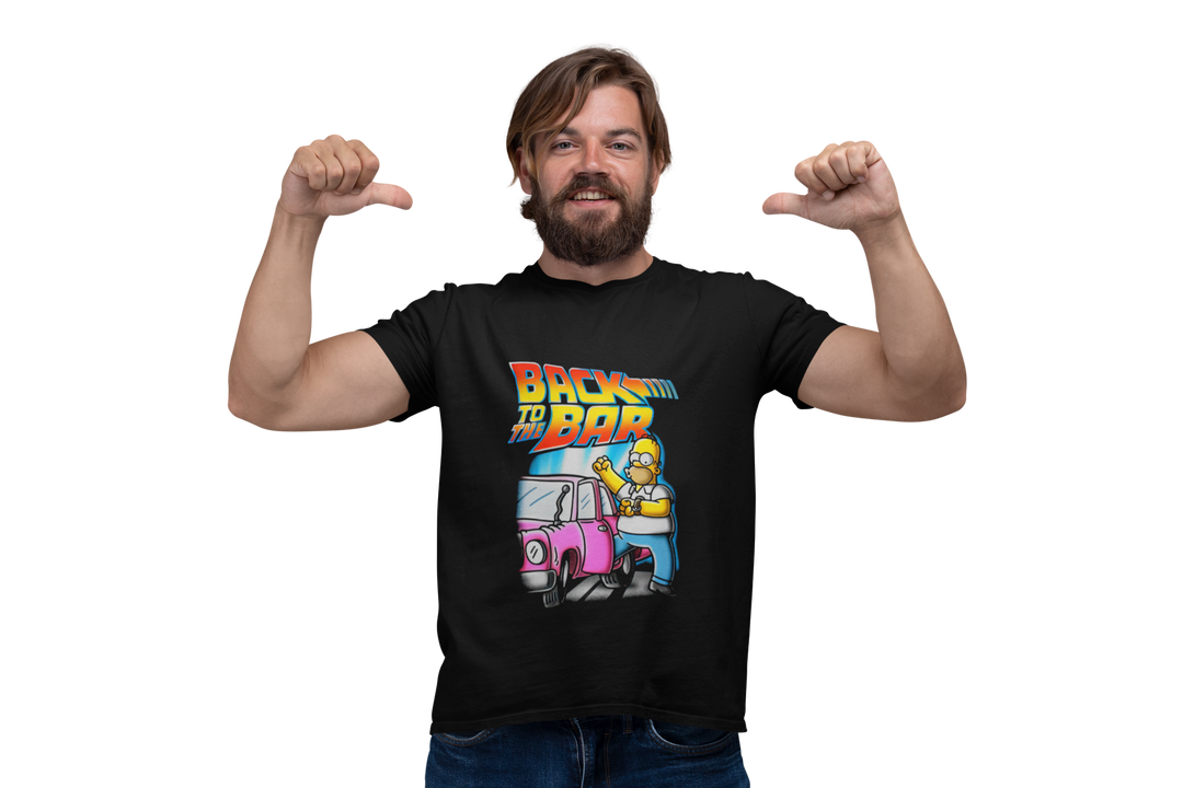 Playera Hombre Algodón Los Simpson "Back To The Bar" Caricaturas Beloma