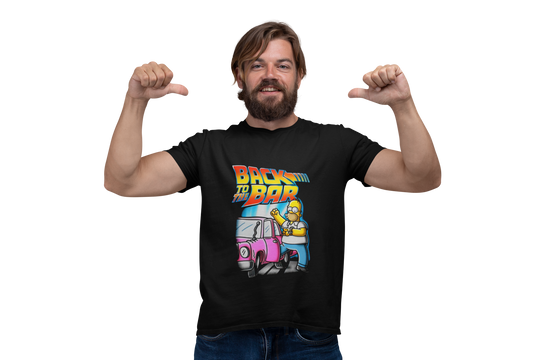 Playera Hombre Algodón Los Simpson "Back To The Bar" Caricaturas Beloma