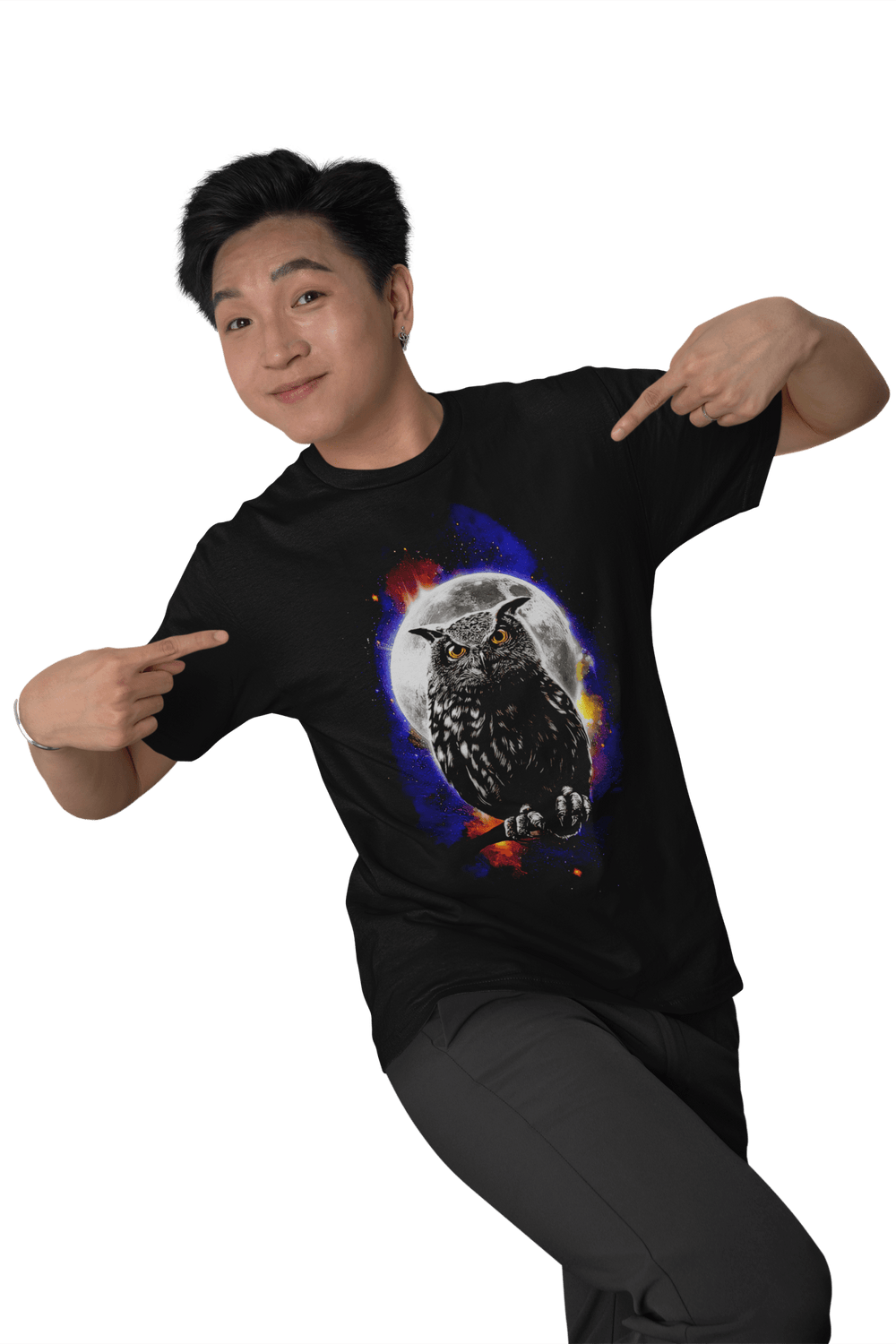 Playera Hombre Algodón Búho Místico Beloma