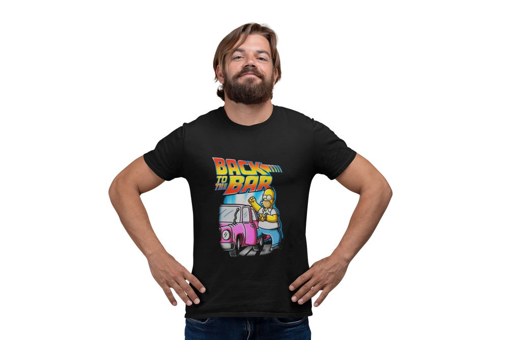 Playera Hombre Algodón Los Simpson "Back To The Bar" Caricaturas Beloma