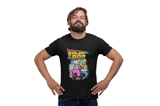 Playera Hombre Algodón Los Simpson "Back To The Bar" Caricaturas Beloma