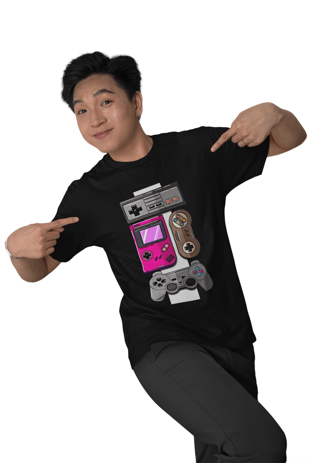 Playera Hombre Algodon Controles Videojuegos GameBoy NES Videojuegos Beloma