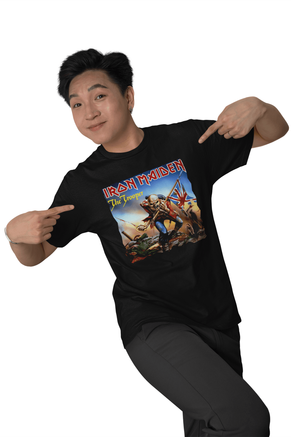 Playera Hombre Algodón Iron Maiden - The Trooper Rock Música Beloma