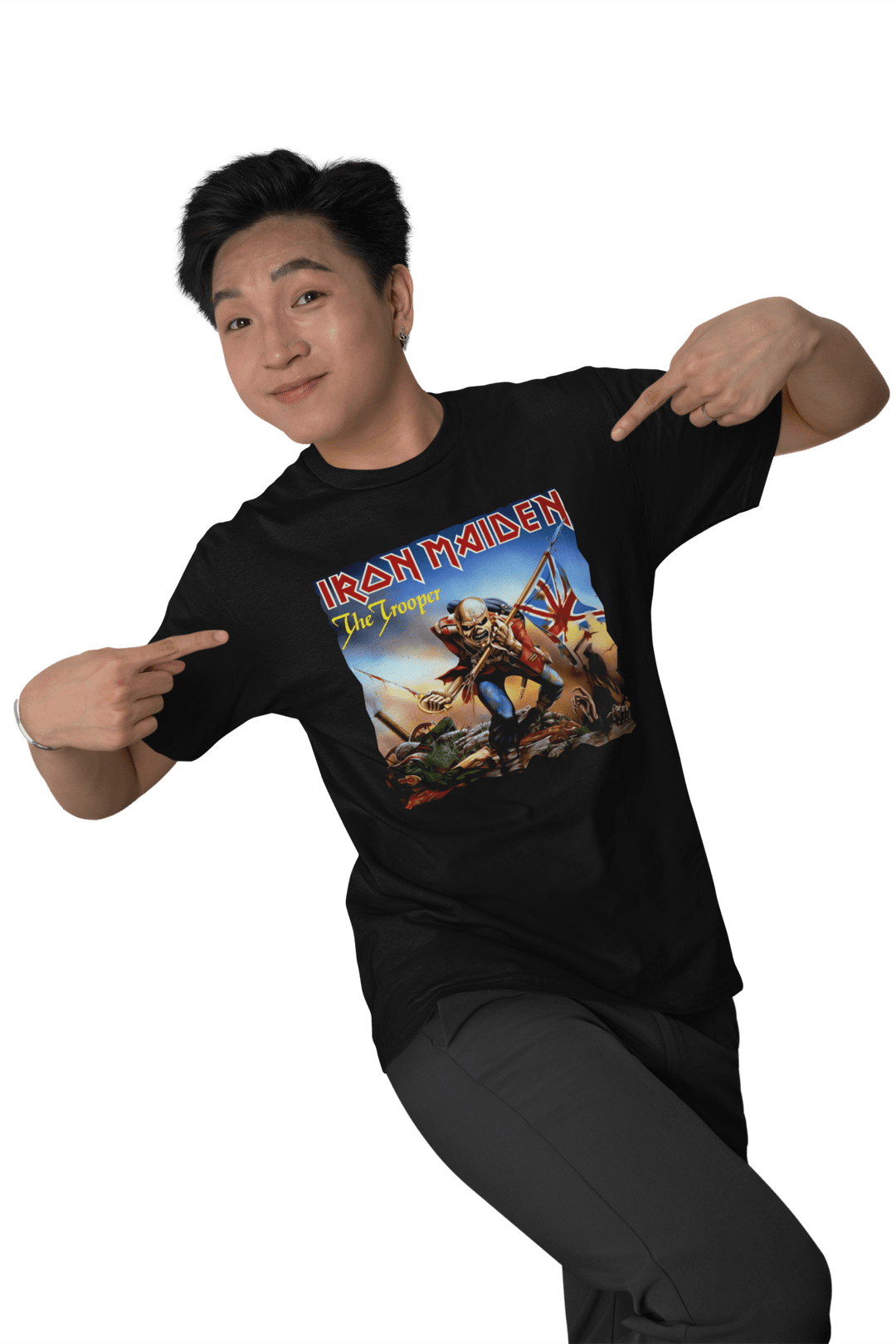 Playera Hombre Algodón Iron Maiden - The Trooper Rock Música Beloma