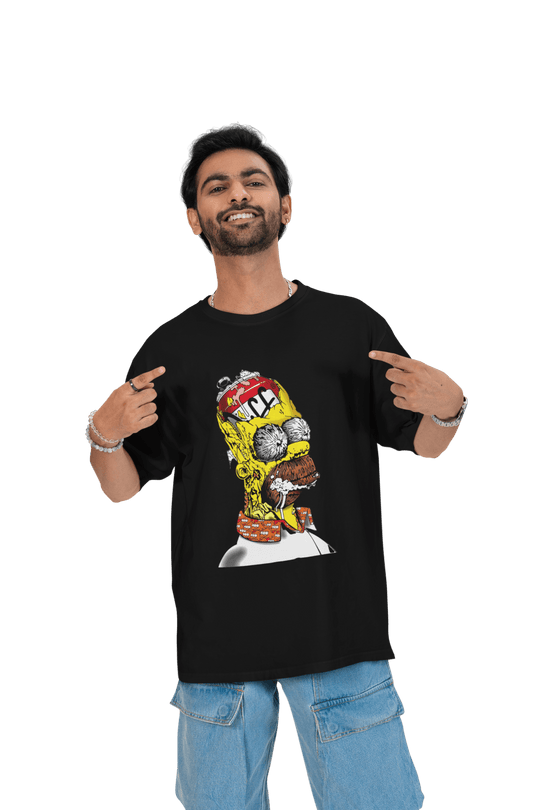 Playera Hombre Algodón Los Simpson Bart Cyborg Caricaturas Beloma