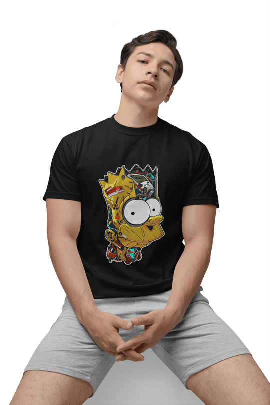 Playera Hombre Algodón Los Simpson Bart Cyborg Caricaturas Beloma
