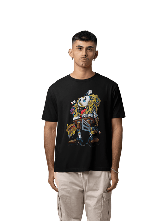 Playera Hombre Algodón Bob Esponja Cyborg Caricaturas Actuales Beloma