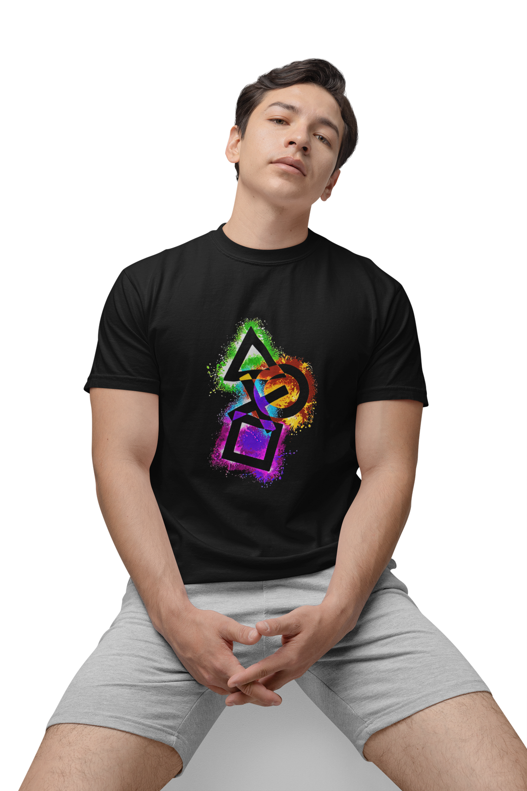 Playera Hombre Algodon Botones PS Videojuegos Consola Beloma