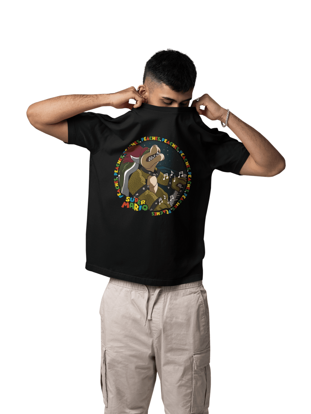 Playera Hombre Algodón Super Mario Bros Bowser Piano Videojuegos Beloma