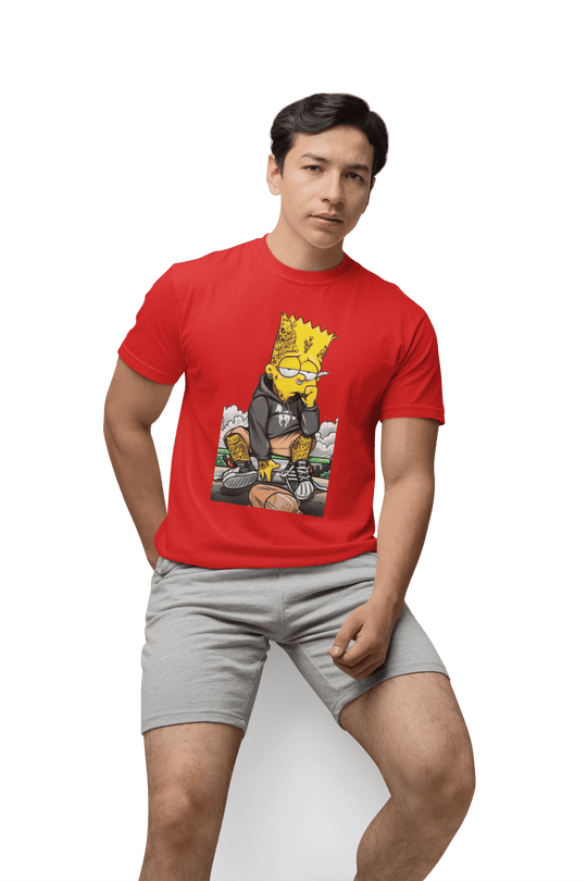Playera Hombre Algodón Los Simpson Bart Triste Caricaturas Beloma