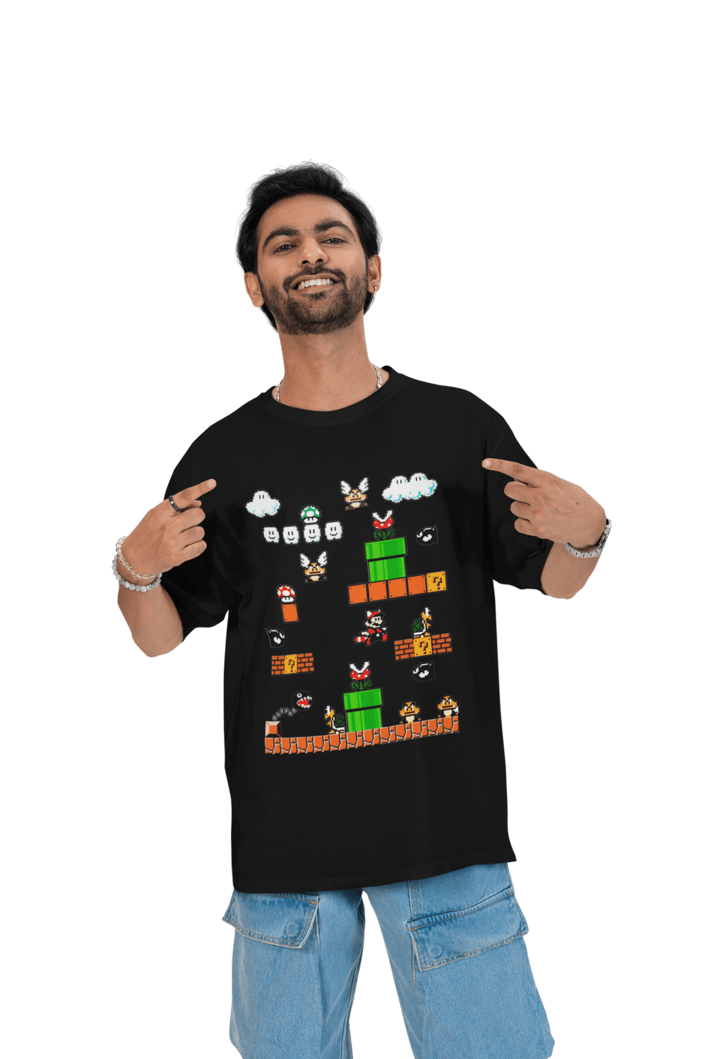 Playera Hombre Algodon Super Mario Videojuegos Retro Beloma