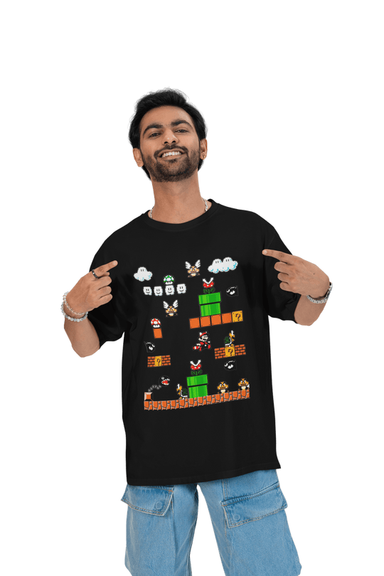 Playera Hombre Algodon Super Mario Videojuegos Retro Beloma
