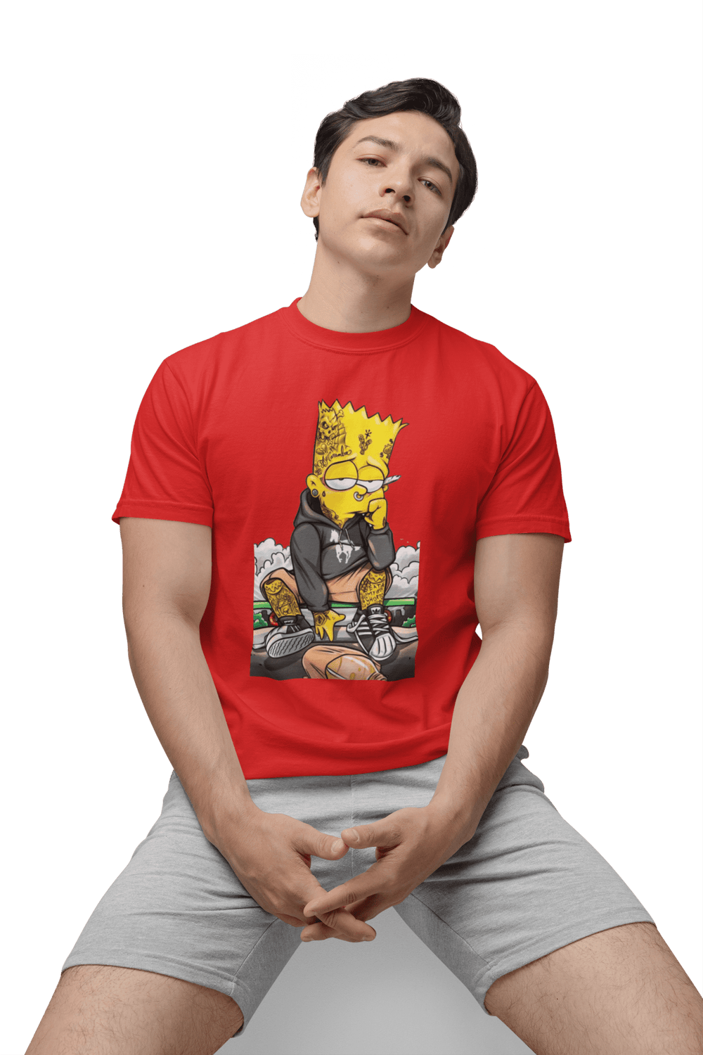 Playera Hombre Algodón Los Simpson Bart Triste Caricaturas Beloma