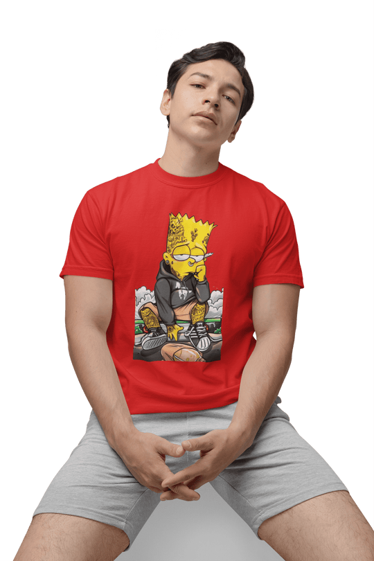 Playera Hombre Algodón Los Simpson Bart Triste Caricaturas Beloma