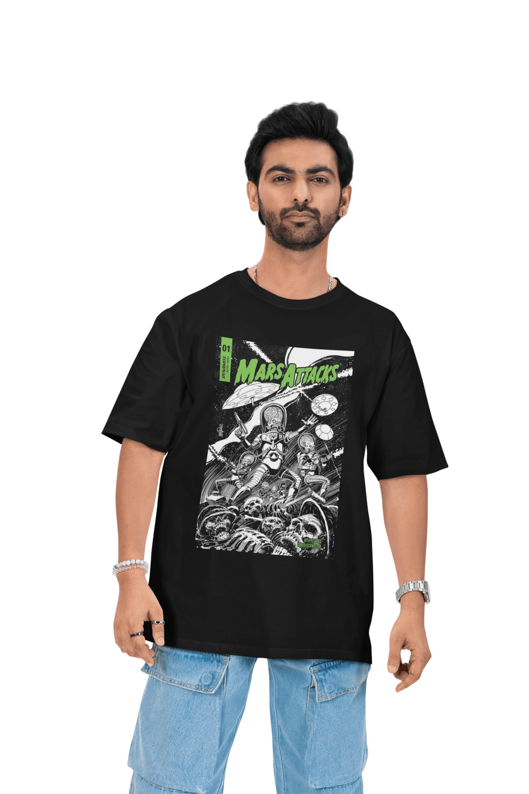 Playera Hombre Algodón Marcianos Al Ataque Películas Terror Sci-fic Comedia Beloma