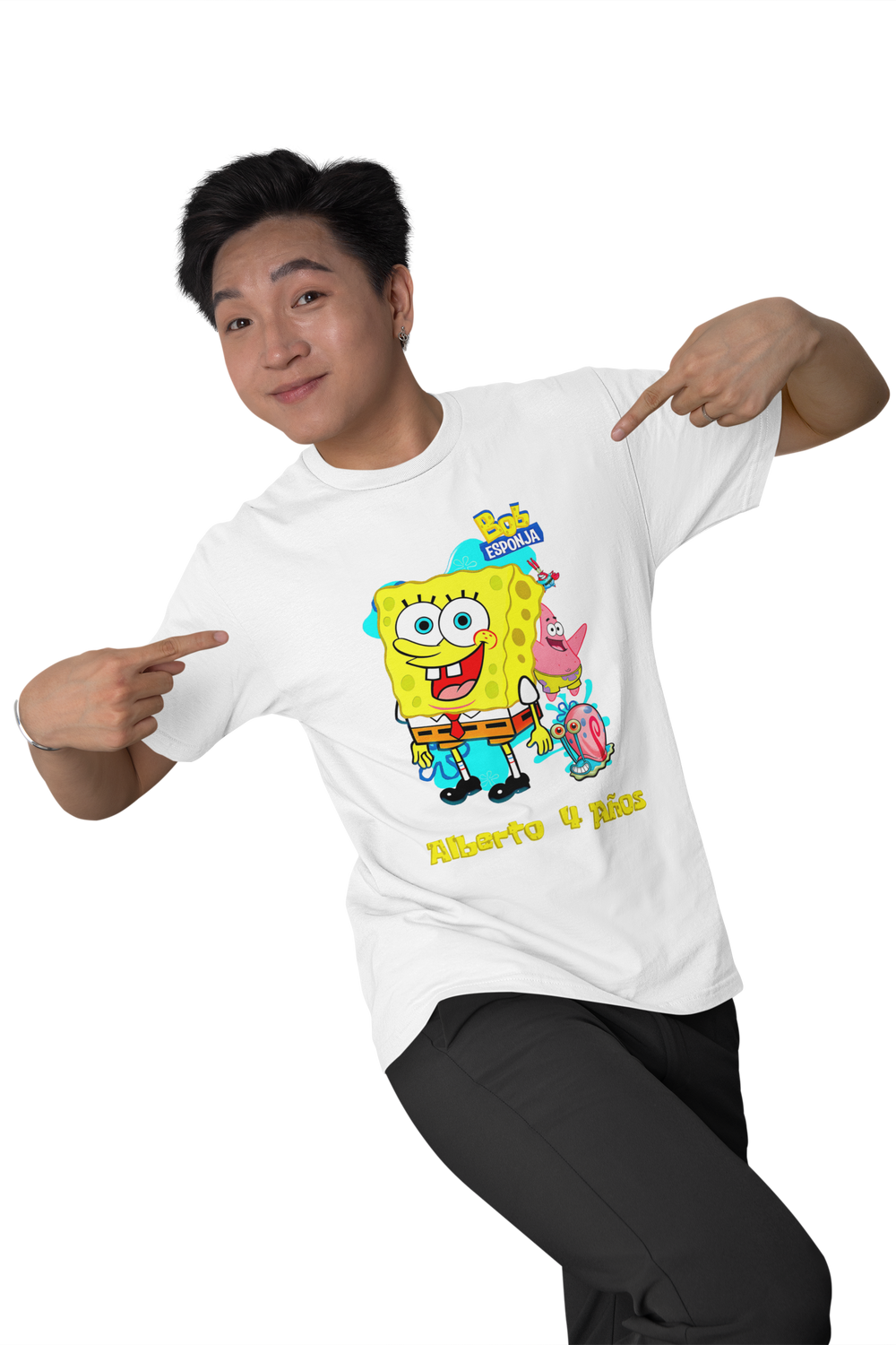 Playera Hombre Algodón Bob Esponja Caricaturas Actuales Beloma