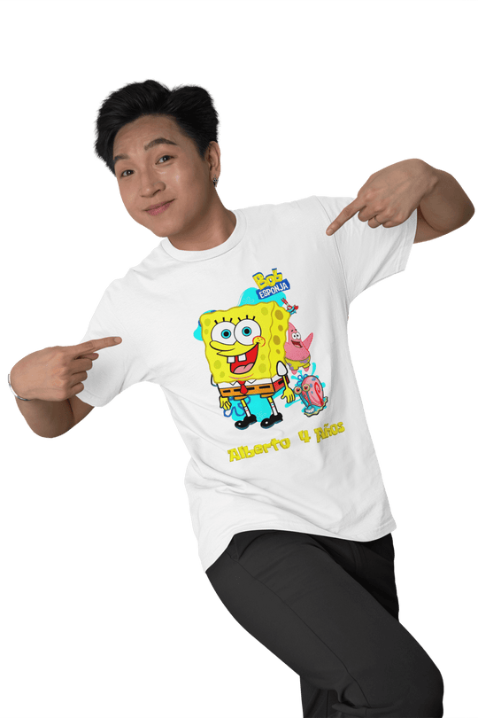 Playera Hombre Algodón Bob Esponja Caricaturas Actuales Beloma