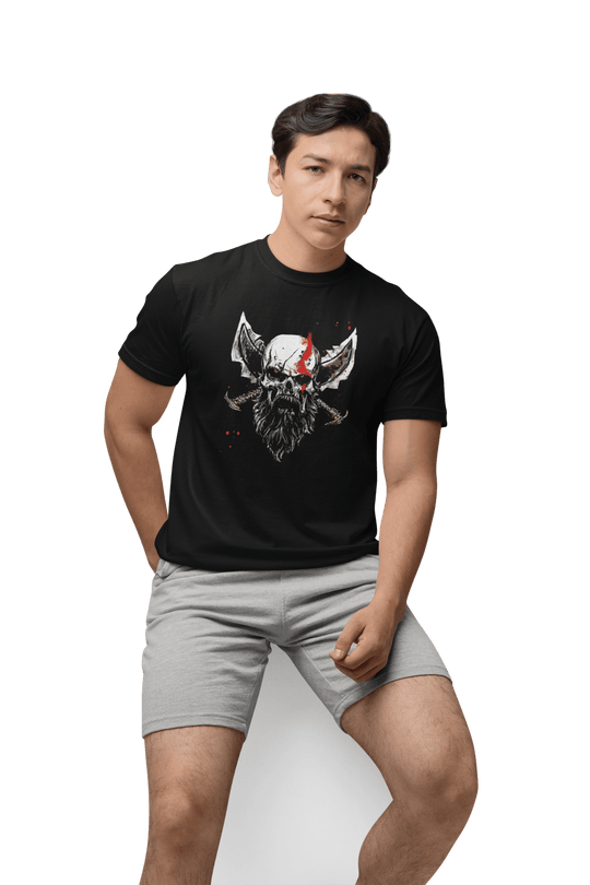 Playera Hombre Algodón God Of War Kratos Skull Videojuegos Beloma