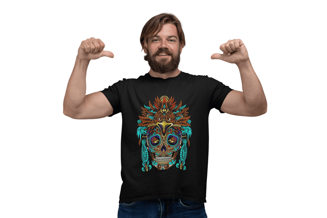 Playera Hombre Algodón Calavera Guerrero Azteca Águila Beloma