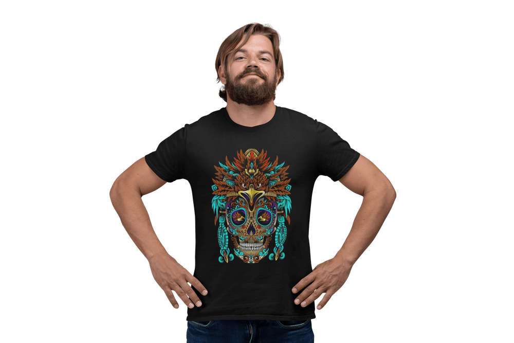 Playera Hombre Algodón Calavera Guerrero Azteca Águila Beloma