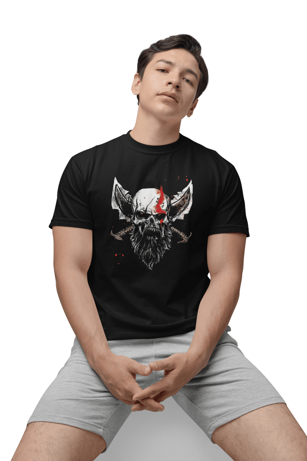 Playera Hombre Algodón God Of War Kratos Skull Videojuegos Beloma