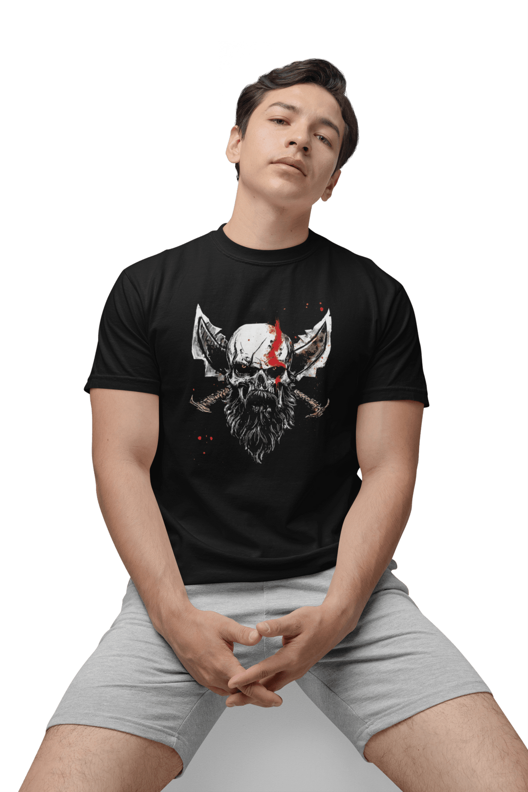 Playera Hombre Algodón God Of War Kratos Skull Videojuegos Beloma