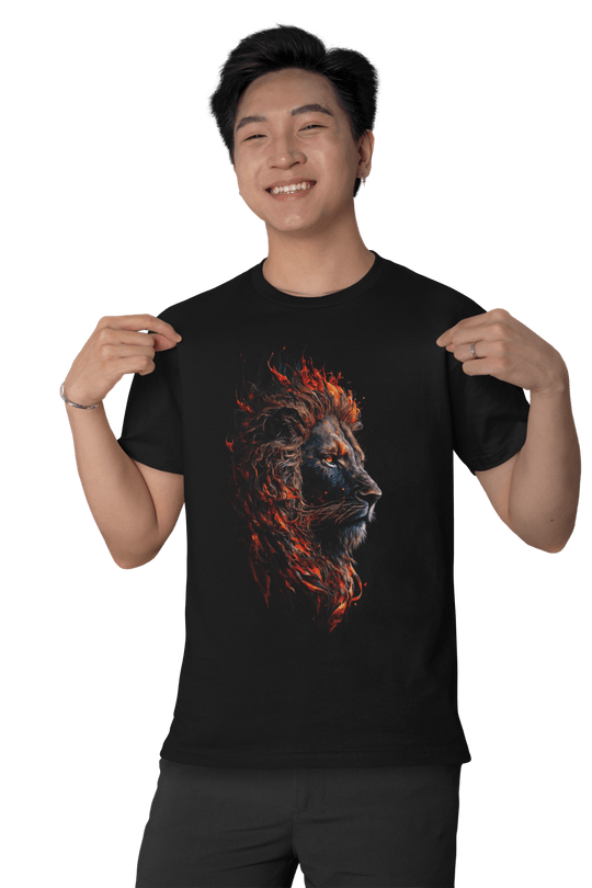 Playera Hombre Algodón Leon Melena De Fuego Beloma