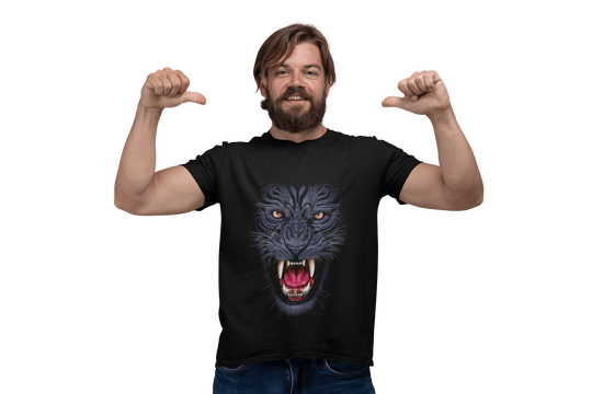 Playera Hombre Algodón Pantera Gruñendo Beloma