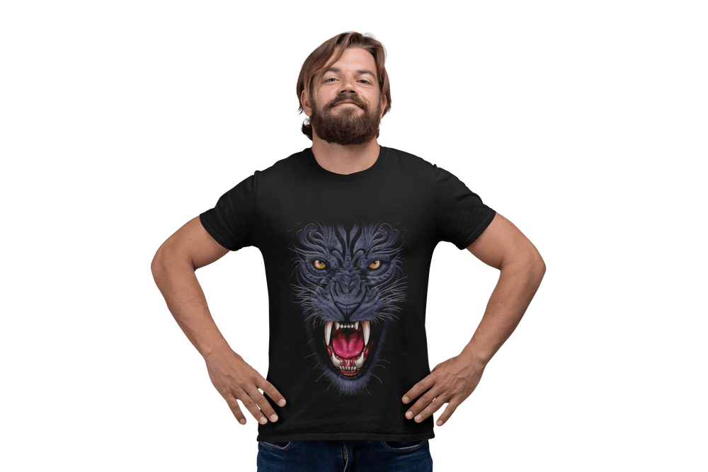 Playera Hombre Algodón Pantera Gruñendo Beloma