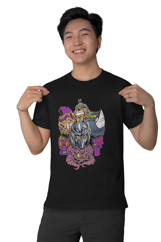 Playera Hombre Algodón Tortugas Ninjas Villanos Caricaturas Beloma