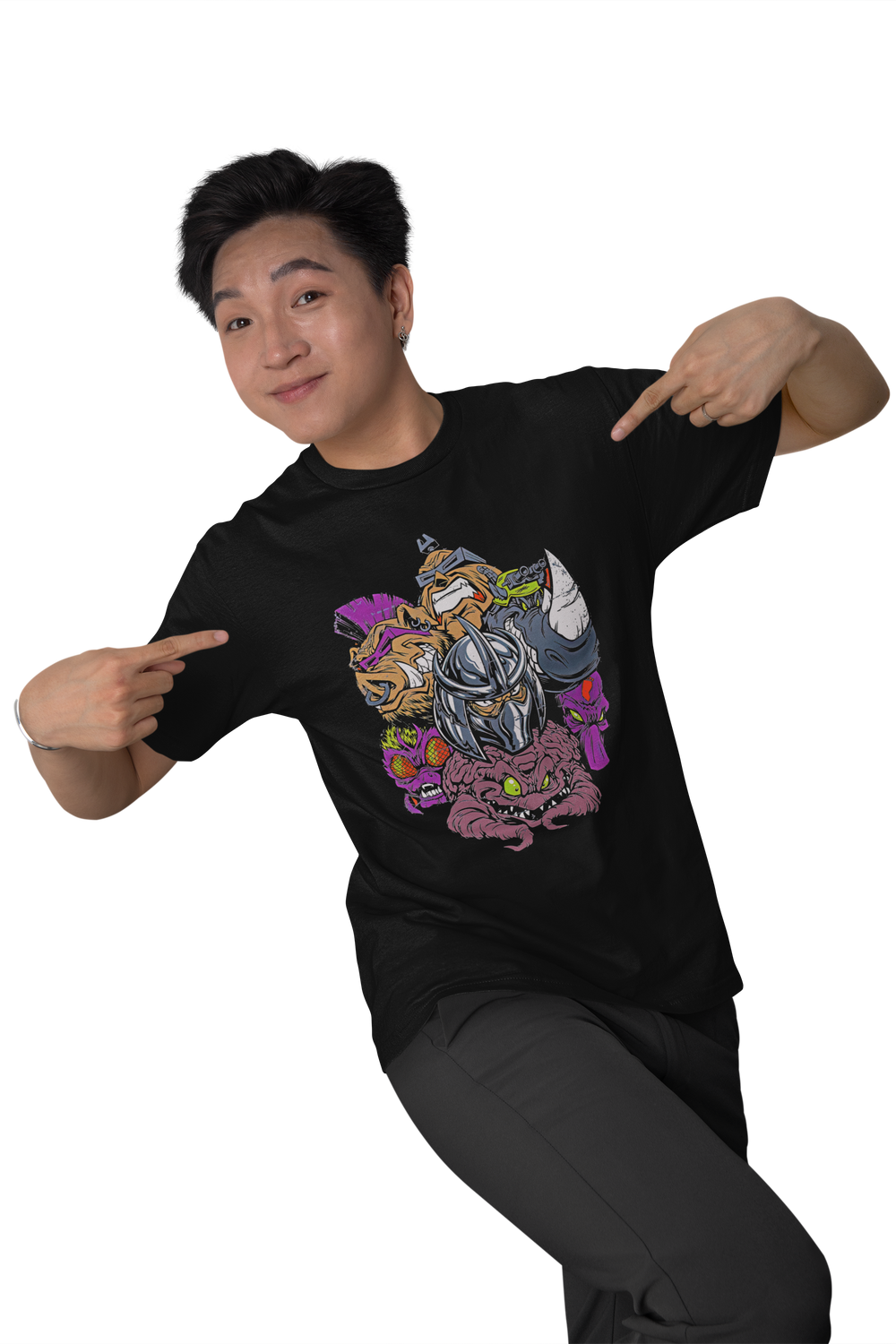 Playera Hombre Algodón Tortugas Ninjas Villanos Caricaturas Beloma