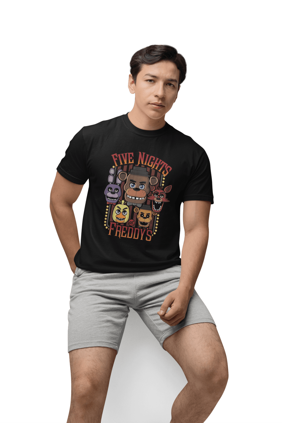 Playera Hombre Algodon Five Night At Freddy's Rostros Videojuegos Beloma