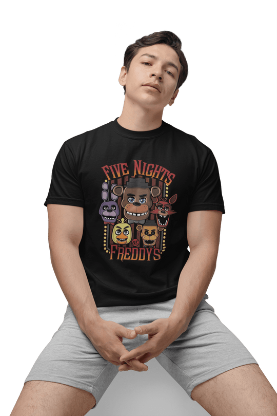 Playera Hombre Algodon Five Night At Freddy's Rostros Videojuegos Beloma