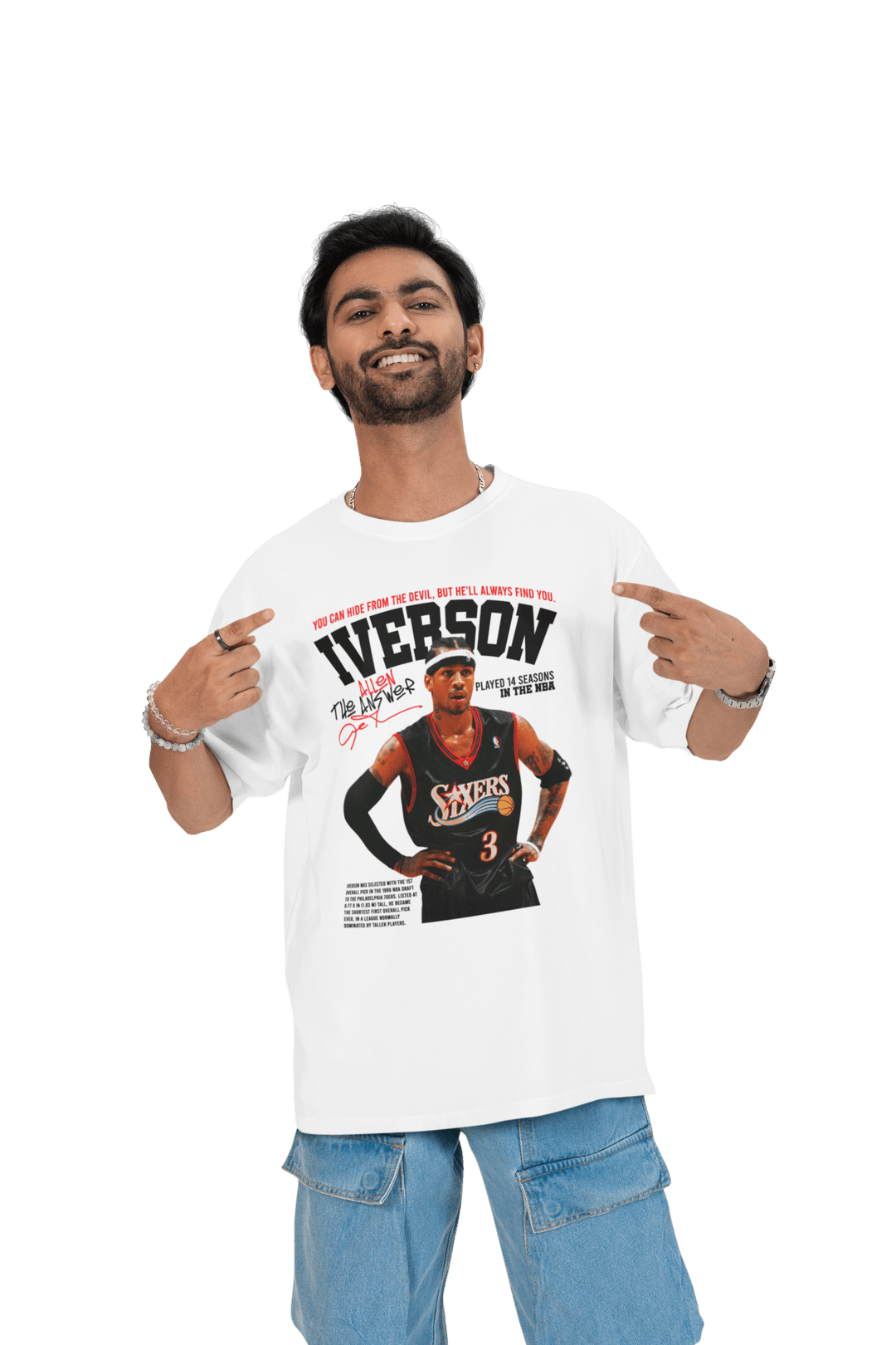 Playera Basquetbol Hombre Algodón Allen Iverson Beloma