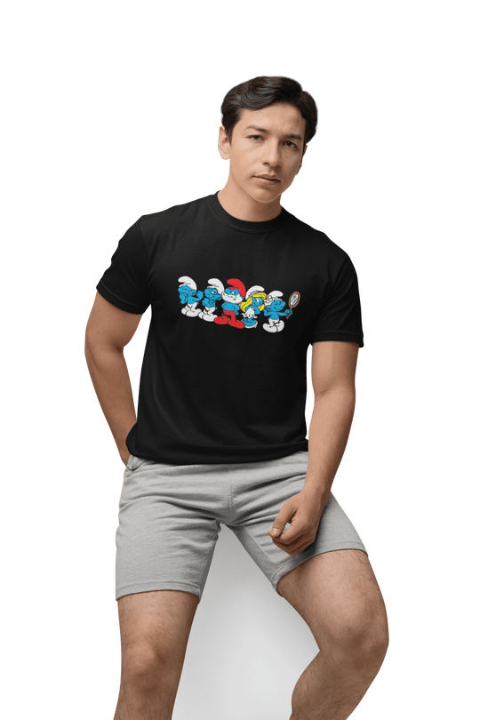 Playera Hombre Algodón Los Pitufos Caricaturas Beloma