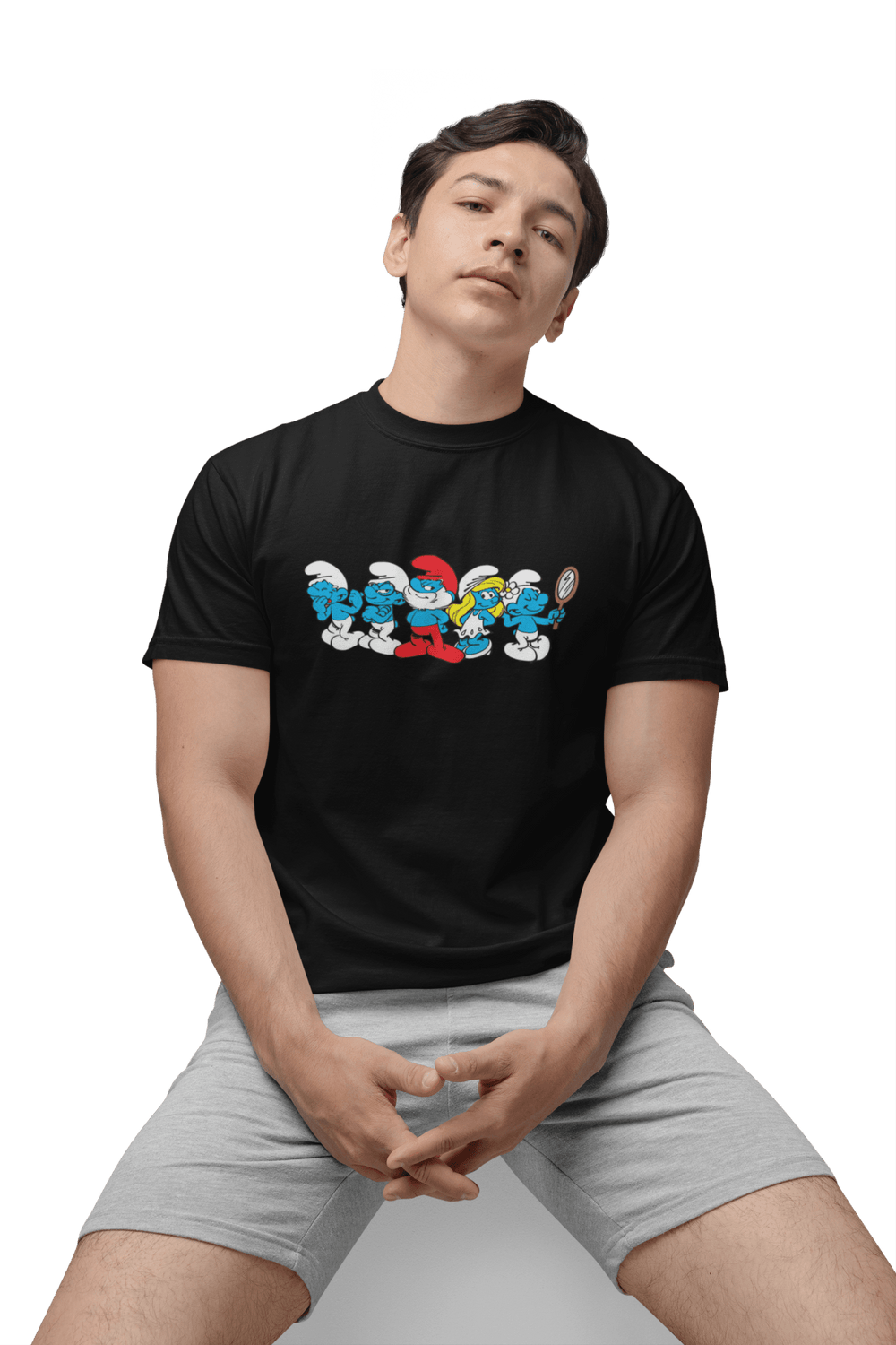 Playera Hombre Algodón Los Pitufos Caricaturas Beloma