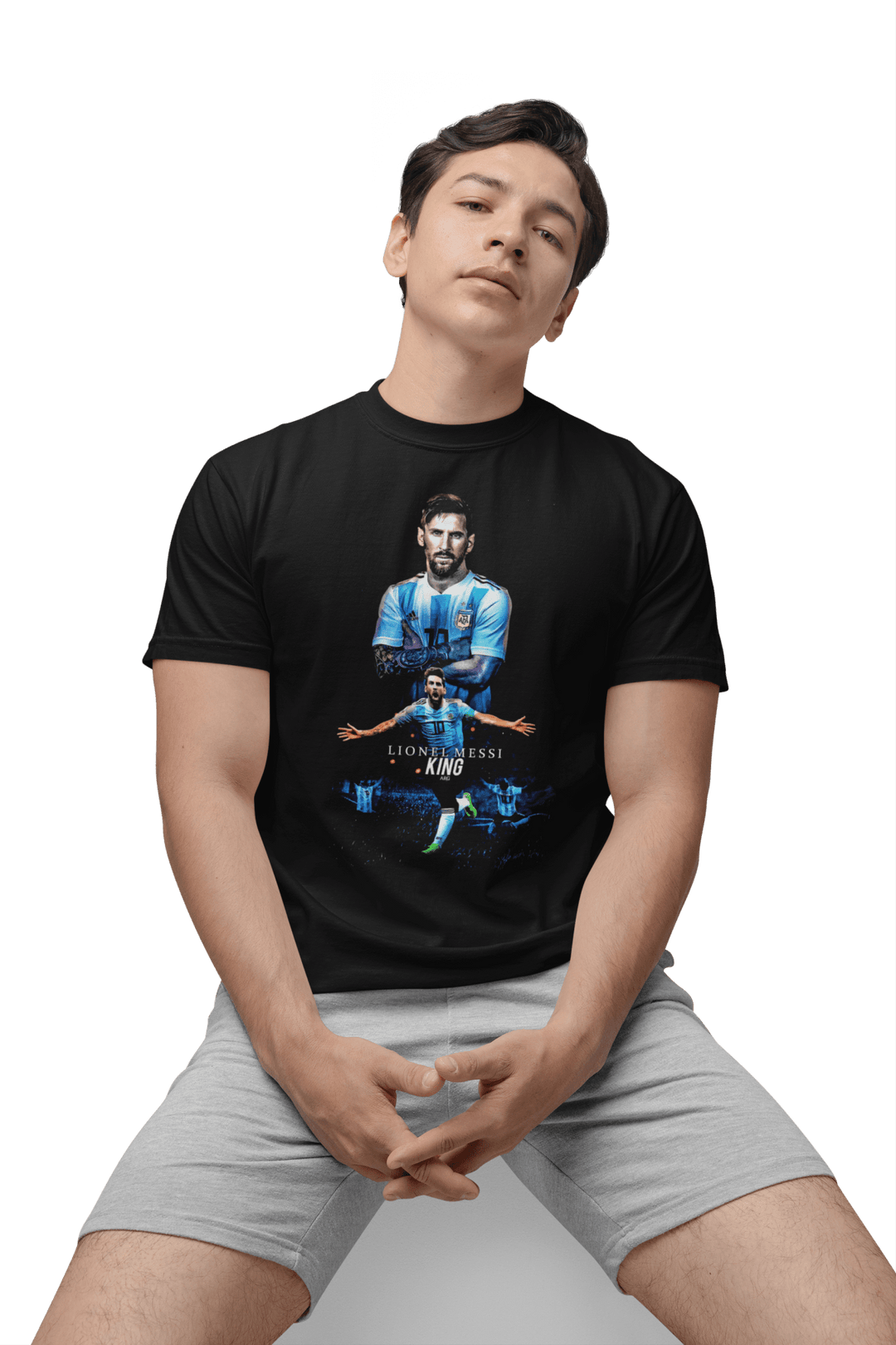 Playera Fútbol Hombre Algodón King Messi Argentina Beloma