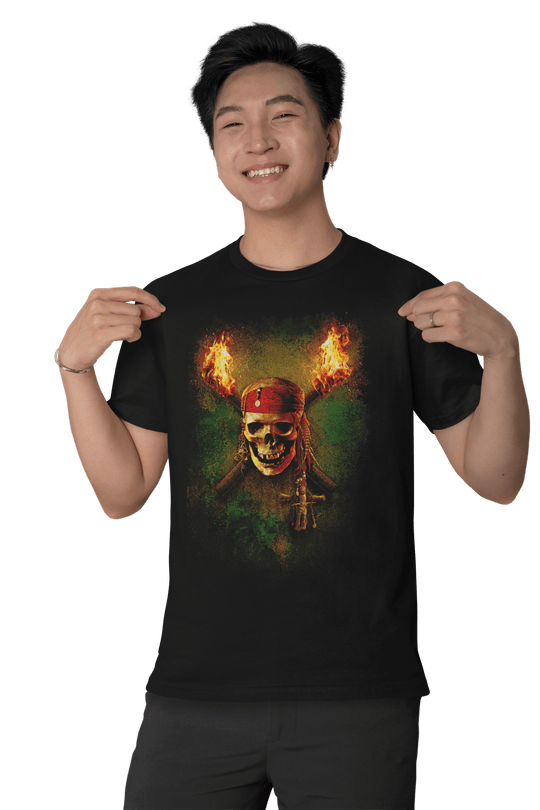 Playera Hombre Algodón Piratas Del Caribe Craneo Logo Películas Beloma