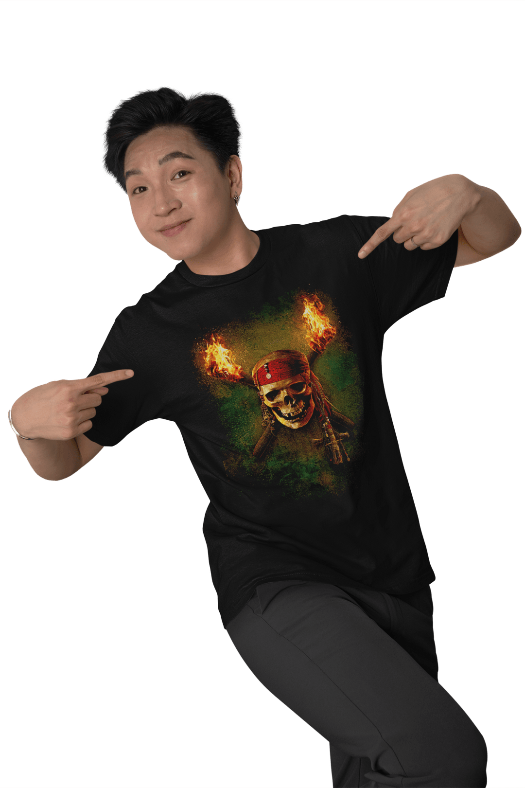 Playera Hombre Algodón Piratas Del Caribe Craneo Logo Películas Beloma