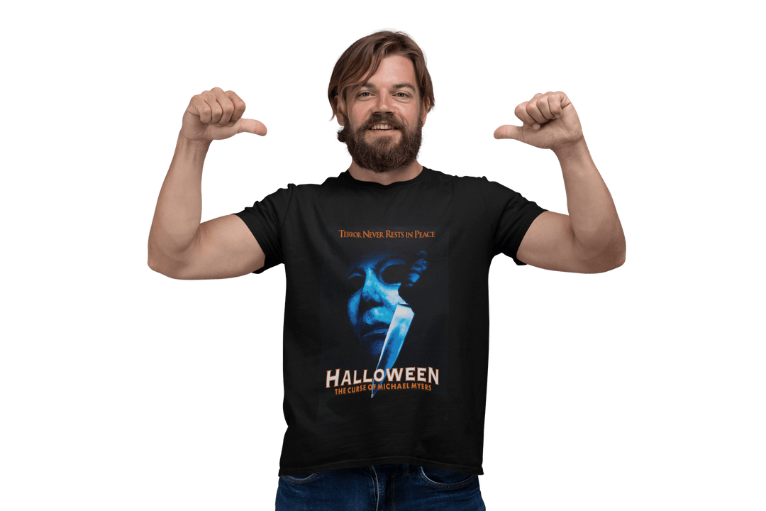 Playera Hombre Algodón Halloween "Terror Never Rest In Peace" Peliculas Terror Beloma