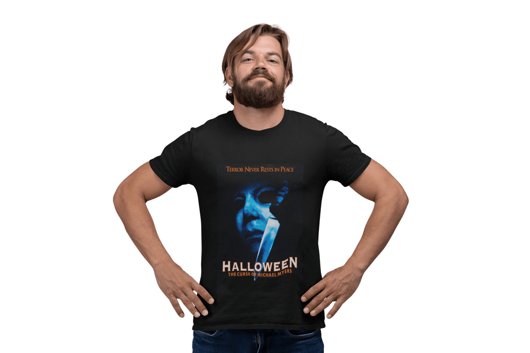 Playera Hombre Algodón Halloween "Terror Never Rest In Peace" Peliculas Terror Beloma