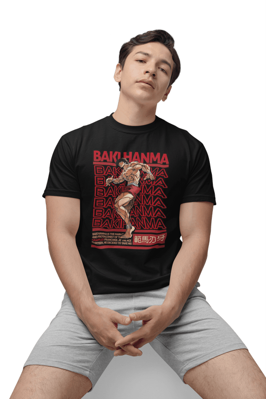 Playera Anime Hombre Algodon Baki Hanma Artes Marciales Beloma