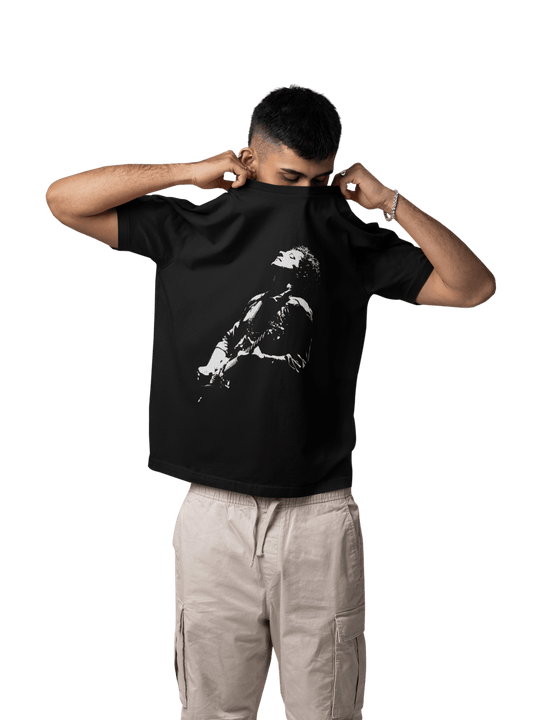 Playera Hombre Algodón Gustavo Cerati - Blanco y Negro Música Beloma