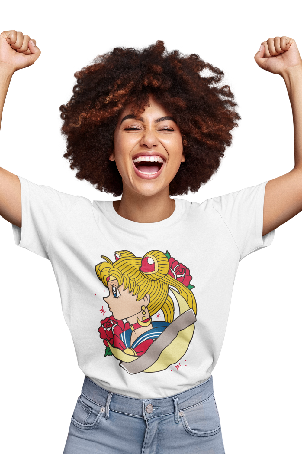 Playera Anime Mujer Sailor Moon Diseño 130 Magía Poder Lunar Beloma